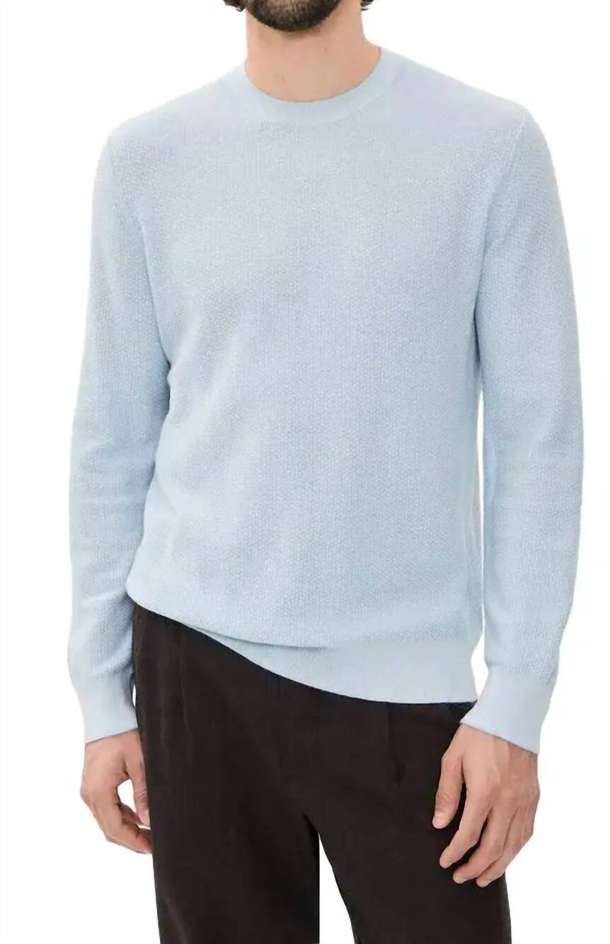 NEW VINCE men's geo jacquard long sleeve sweater in white cap